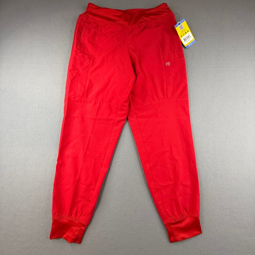 WonderWink W123 Scrub Jogger Womens Medium Petite Red Cargo Athletic Pants 5555P